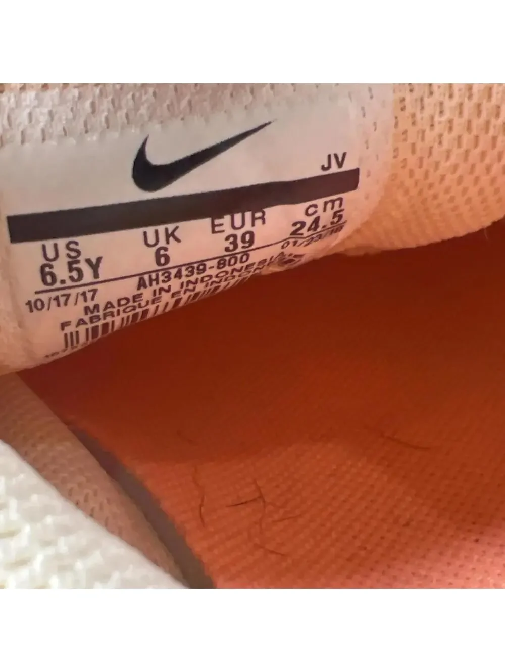 Nike Flex 2018 RN / 6.5Y / Pink Peach 6.5 youth running gym